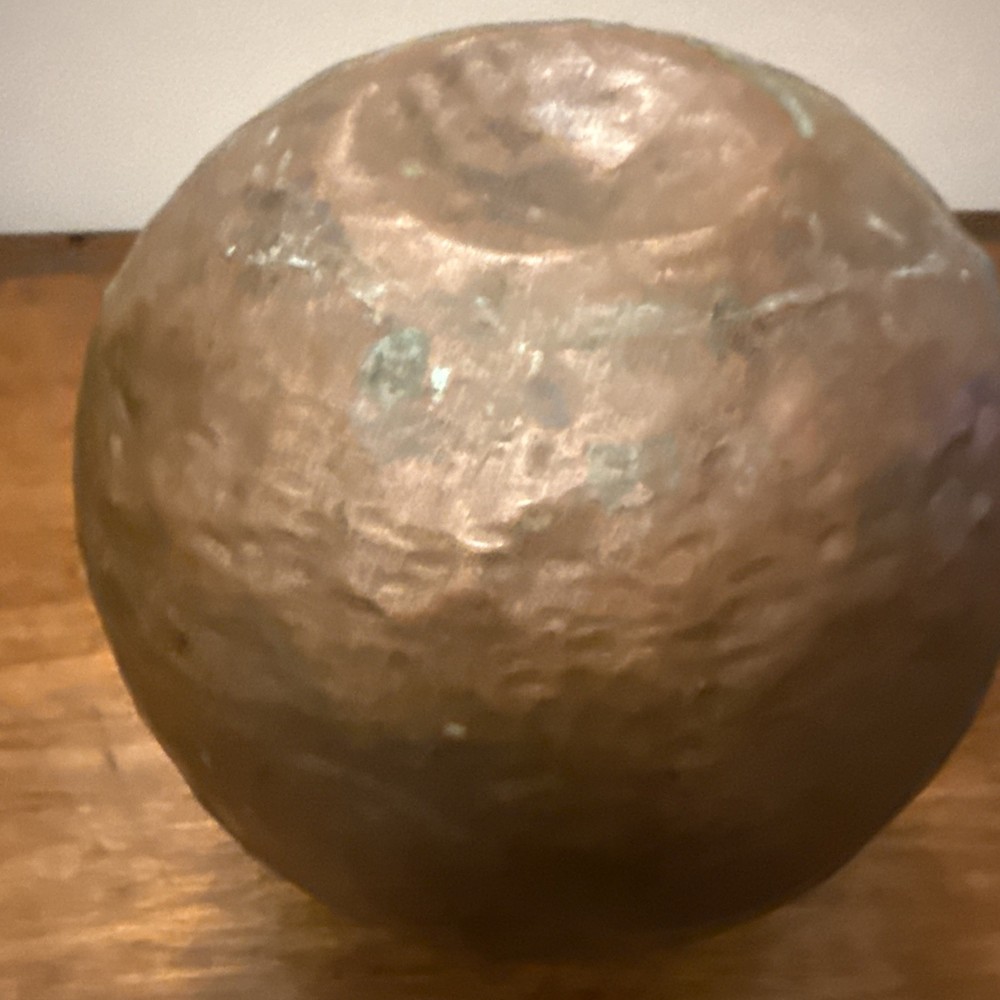 Vintage Hammered Copper Hanging Planter Pot Only 6 x 6”