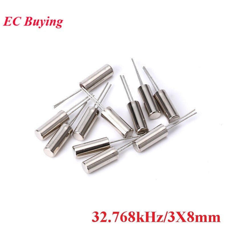 20pcs 32.768kHz Frequency Oscillator Crystal Cylender 3*8mm