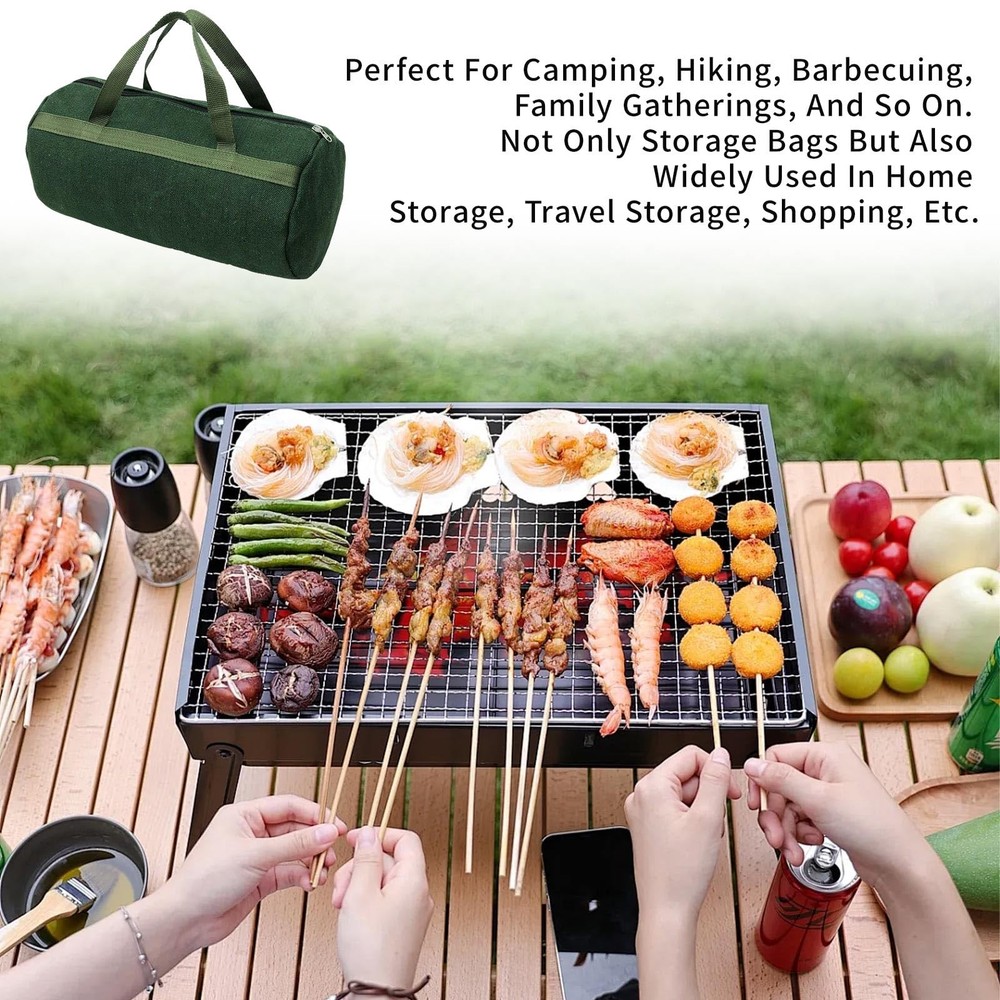 Fvbiywpil Grill Accessory Storage Bag, 24"" Extra Thick Canvas Dark Green