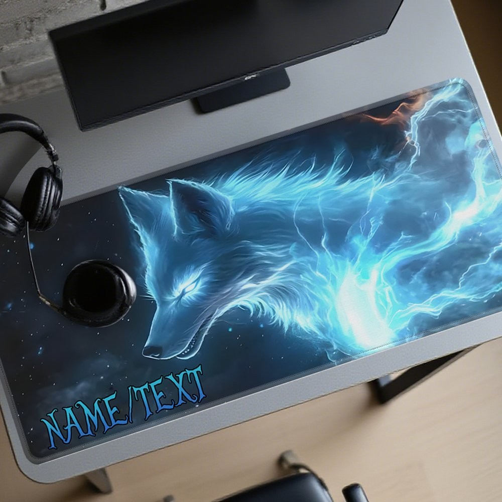 40*90cmCustomizable Magic Wolf Design Mouse Pad - High-Definition Printed Desk M