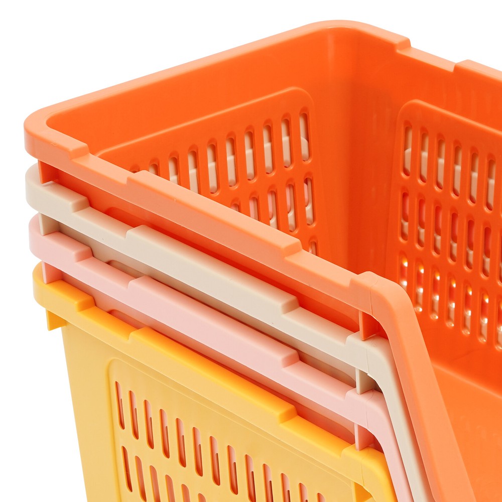 4 PCS Stacking Storage Baskets, Stackable Organizer Baskets,?Storage Bins