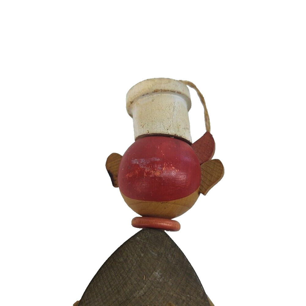 Vintage 1963 Gregor Creations Chef Wooden Pull String Toy