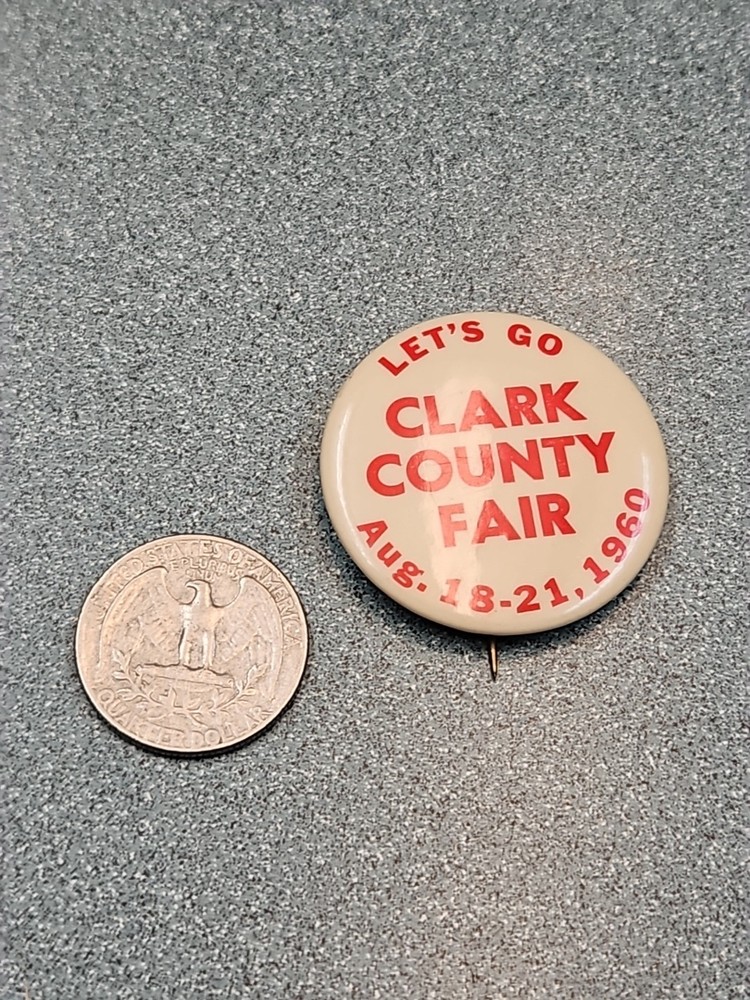 Vintage Clark County Fair Button 1960