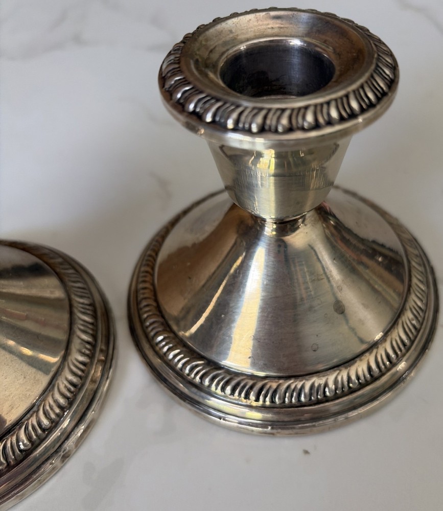 Crown Weighted Sterling Silver Candle Holder
