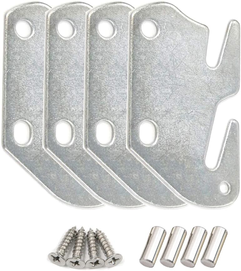 Bitray Wood Bed Plates Rail Hook for Frame silver A