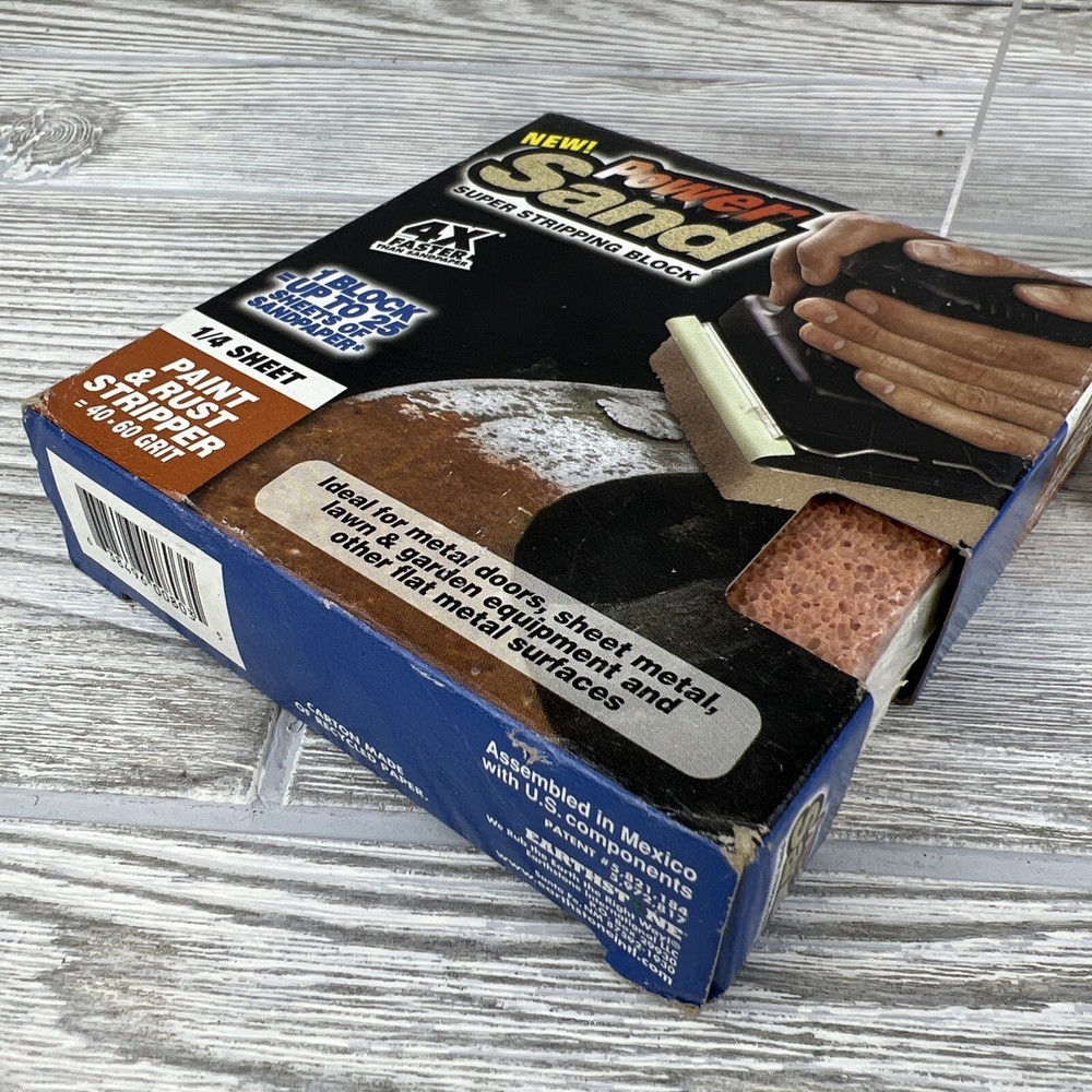 Power Sand - Super Stripping BLOCK - Paint & Rust Stripper - 40-60 Grit