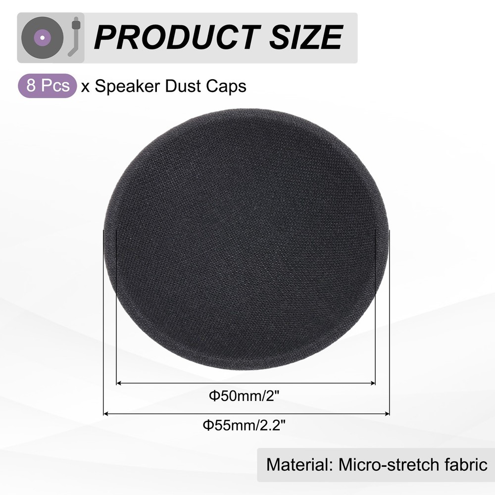 8 Pcs Speaker Dust Cap 55mm/2.2" Outer Diameter Oiled Cloth Cap