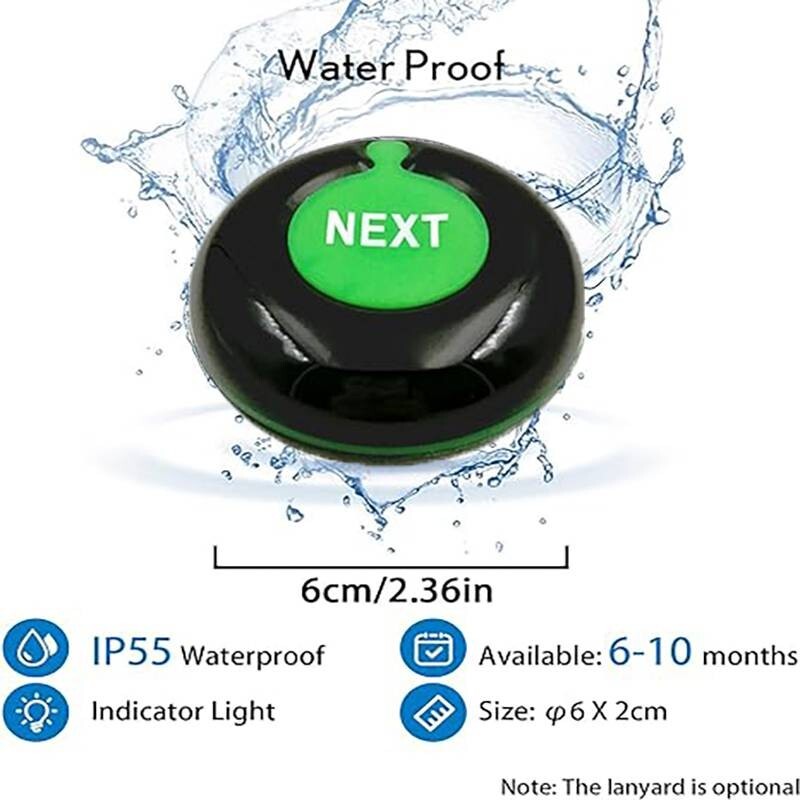 Wireless Queue Management System 3-Digit Display with Next Control Button
