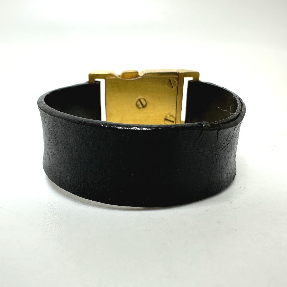CHANEL CC Mark 00A Bracelet Gold Plated/Leather Black/GoldHardware