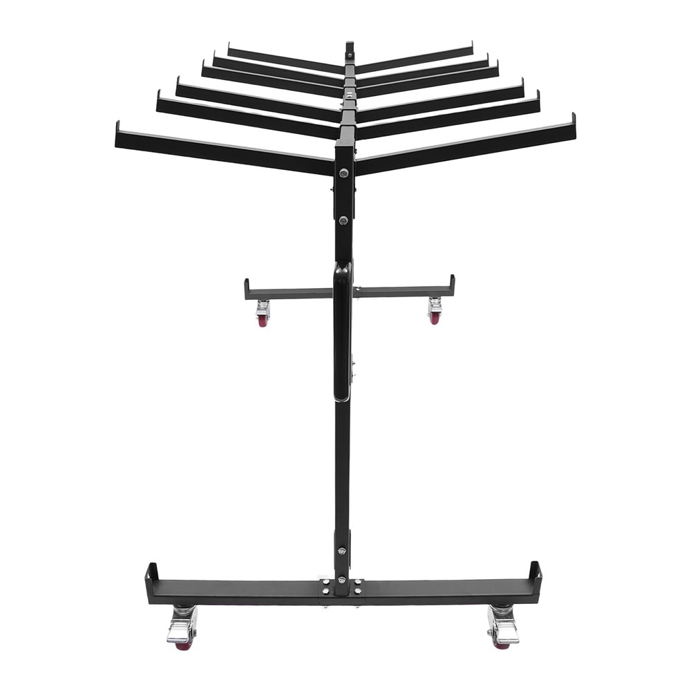 Table Cart Adjustable Spacing Folding Table Cart, Black Folding Table Trolleys