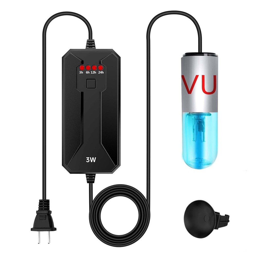 Rutloy Mini 3W Aquarium Clean Light with Timer Algae Removal Fish Tank...