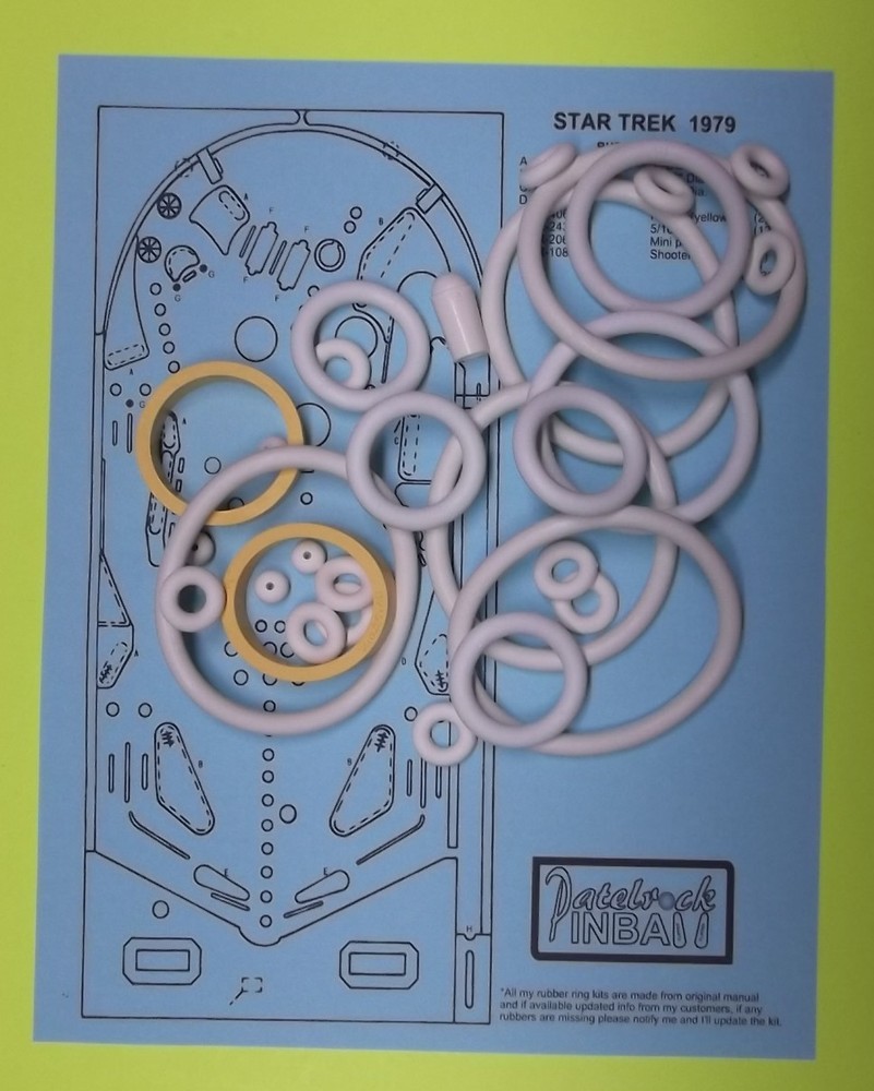 1979 Bally Star Trek Pinball Machine Rubber Ring Kit