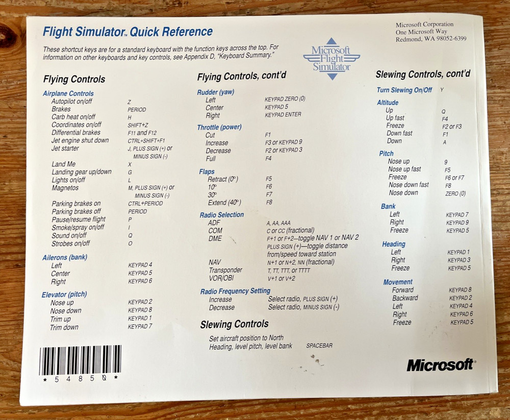 Microsoft Flight Simulator Pilot's Handbook PB Book Version 5 Software Manual