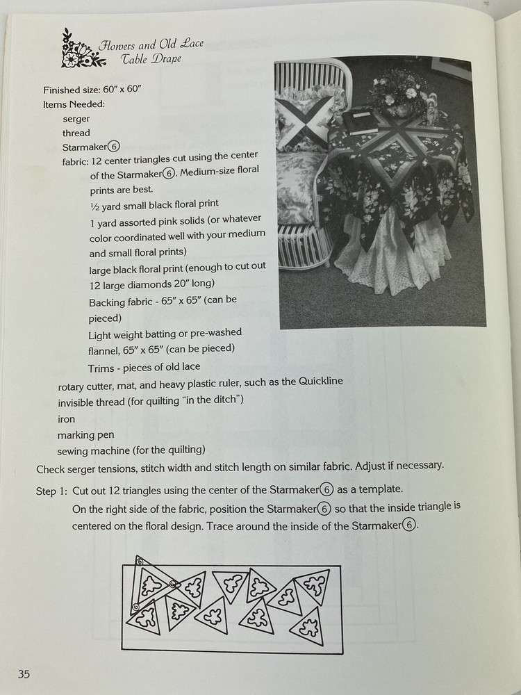 Serger Patchwork Projects Book Kaye Wood SIGNED 1988 Fast Patchwork Projects