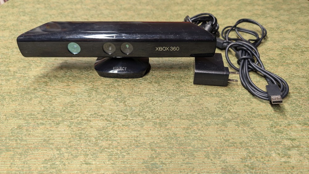 Microsoft Kinect Sensor Bar Xbox 360 1414 + AC Power Adapter Tested Set Bundle