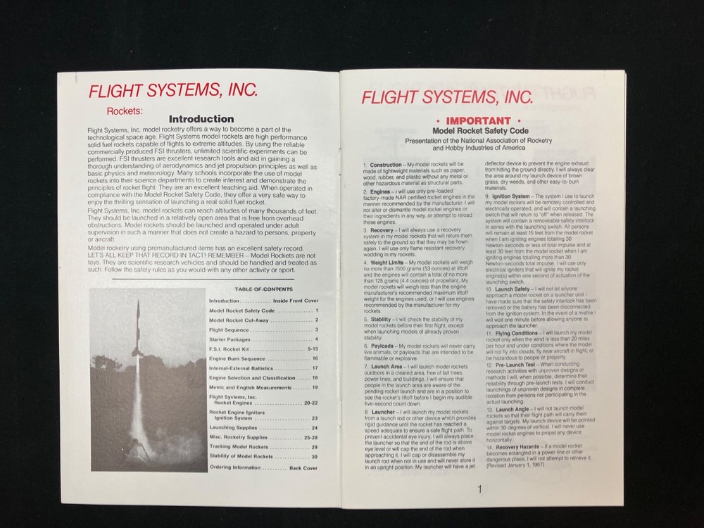 Flight Systems Inc. (FSI) 1993 Model Rocketry Catalog - Absolutely Mint!