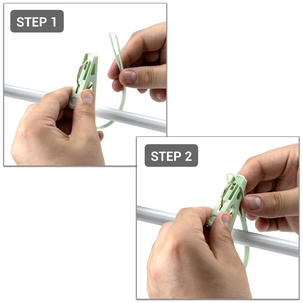 24-Pack Multicolor Windproof Plastic Clothespins with Rope for Clothesline
