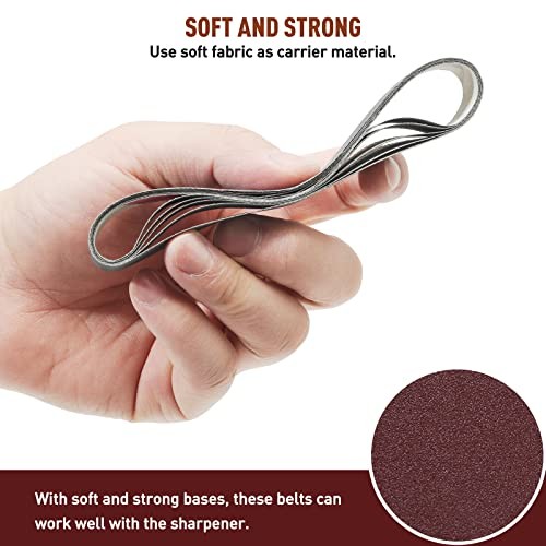 45 Pcs 3/4" x 12" Replacement Knife Sharpener Sanding Belt Kit for Work Sharp