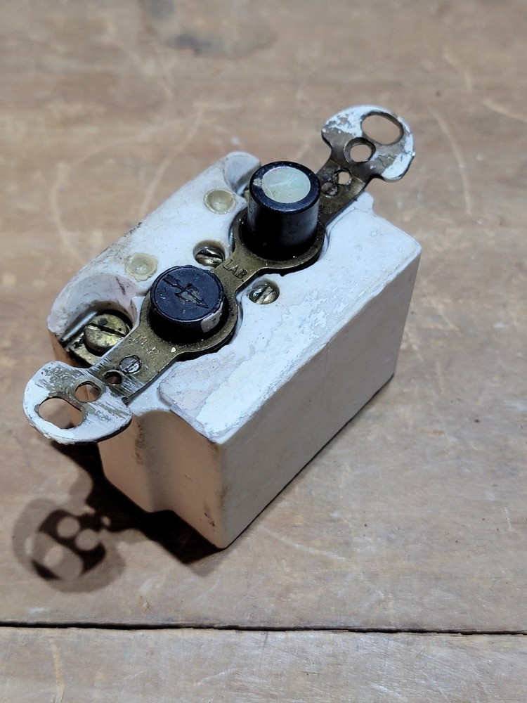 Vintage Antique Push Button Light Switch Ceramic Casing