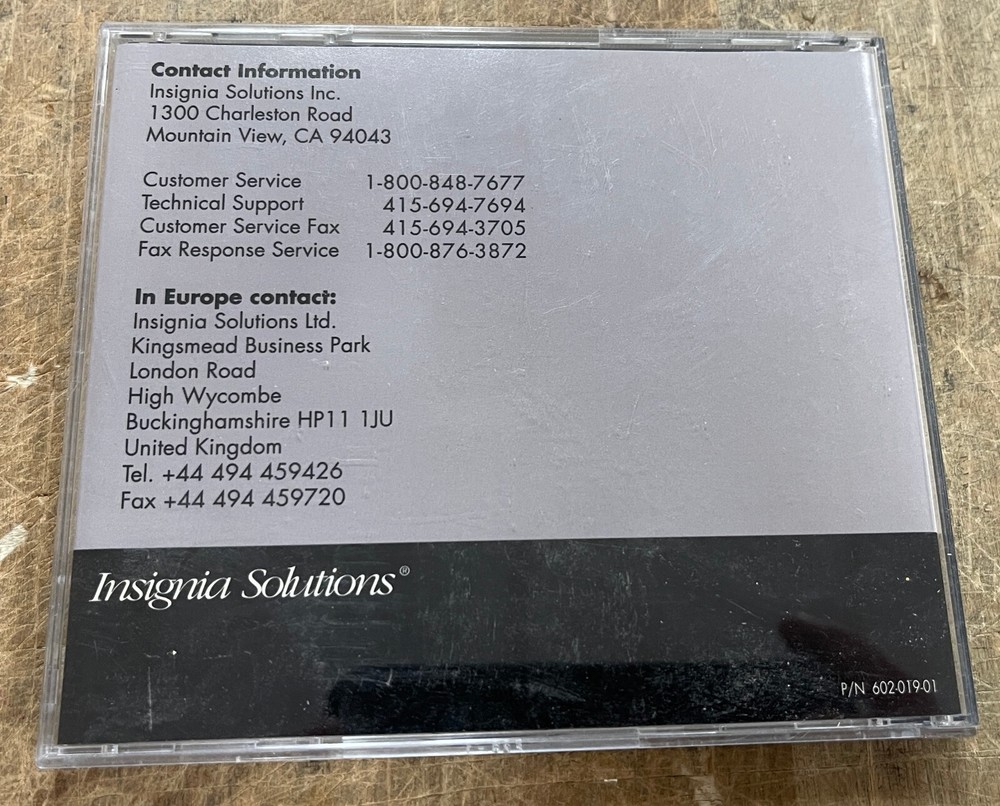 Insignia Solutions SOFT WINDOWS on CD-ROM for Power Macintosh