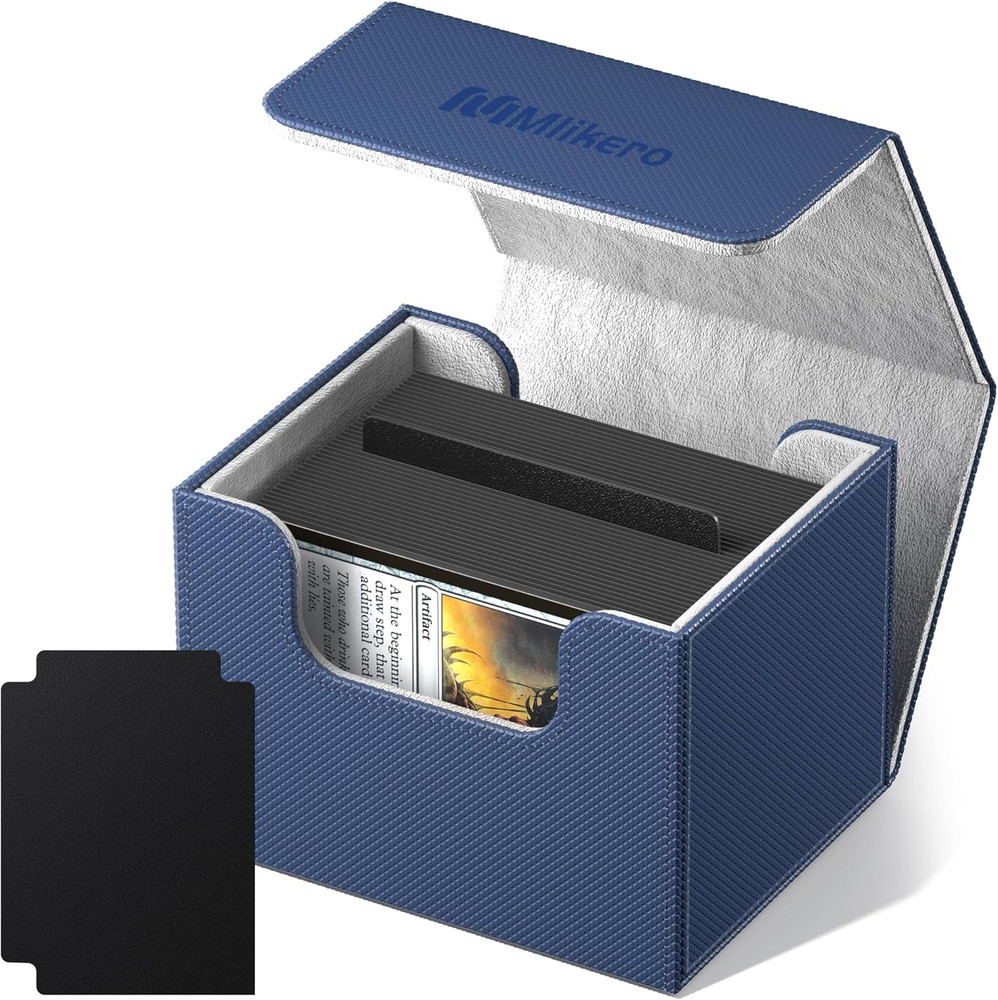 Card Deck Box, Commander Deck Box Holds 100+ Double-Sleeved Cards with Divider,
