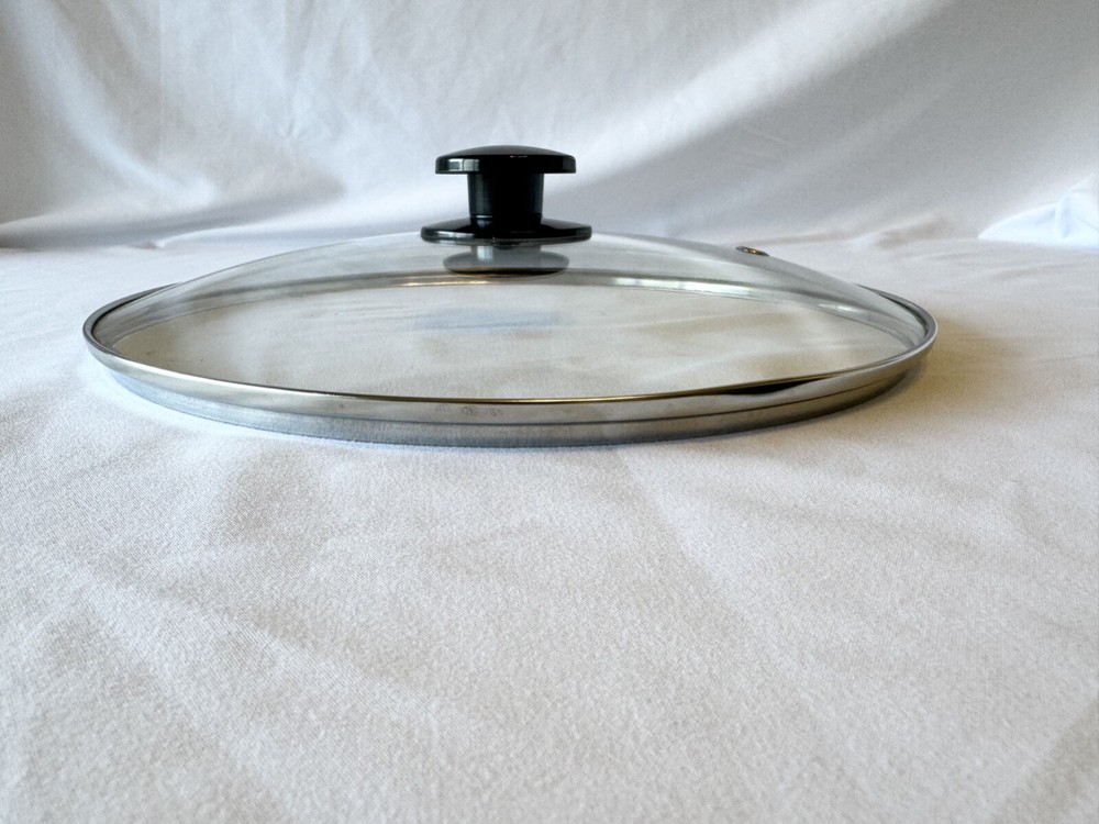 Black Knob Vented Glass Replacement Lid 11.68" for Cookware