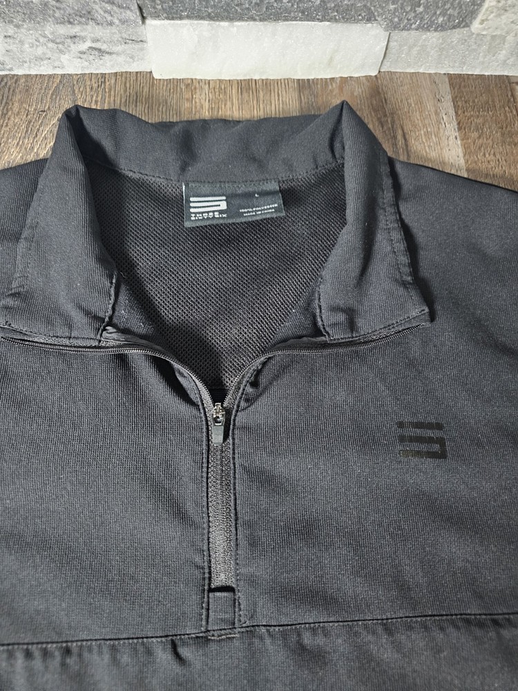 Three Sixty Six Dryfit 1/4 Zip Golf Pullover Pocket Side Zip Men L Black