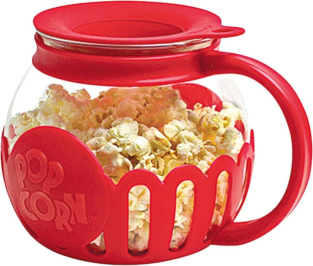 Ecolution Patented Micro-Pop Microwave Popcorn 1.5-Quart Snack Size, Red