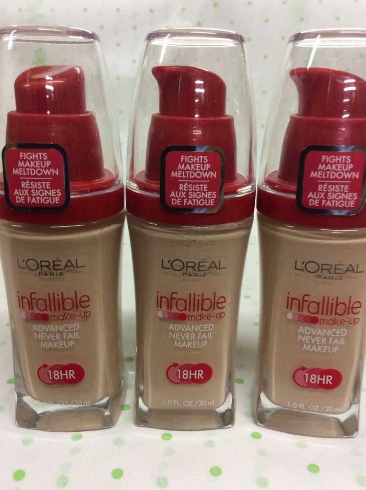 3 X L'Oreal Infallible Advanced Never Fail Makeup Foundation CLASSIC IVORY #603