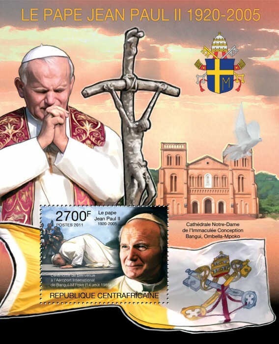 Centrafrique 2011 - Pope John Paul II. Scott Code: 1600