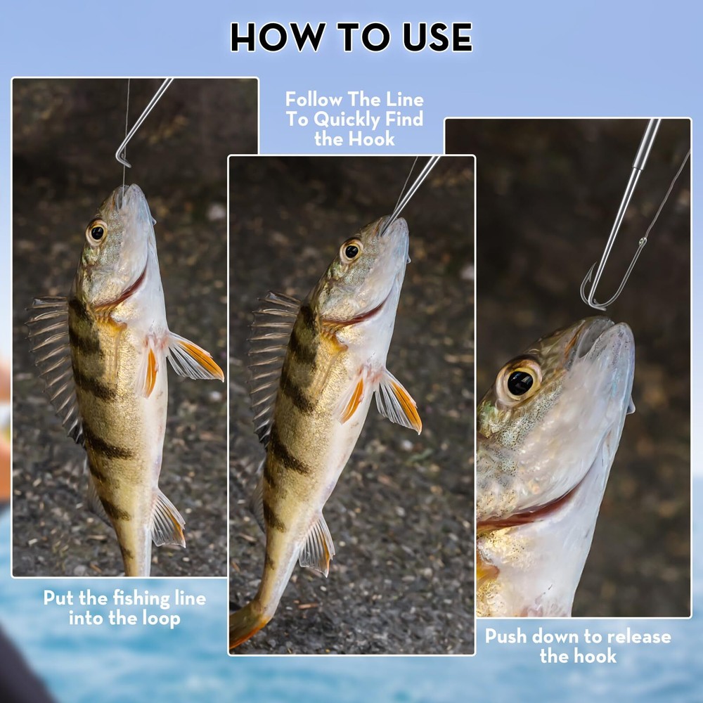 4 Pcs Fish Hook Quick Remover Tool Fish Hook Extractor with Storage Tubes