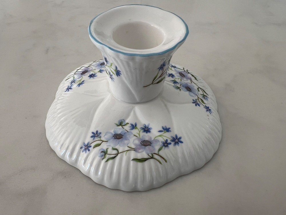 Shelley Blue Rock Candleholder Pair