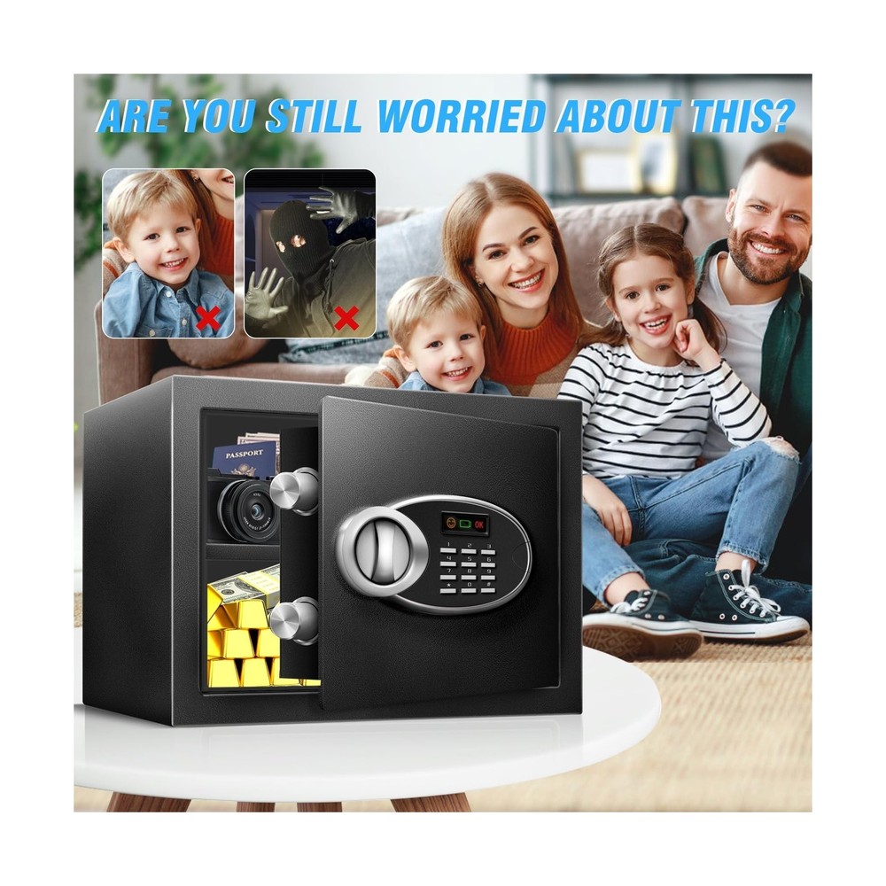 1.8 Cu Ft Safe Box with Fireproof Waterproof for Documents - Steel Security P...