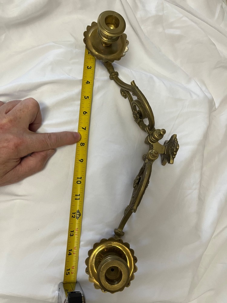 Antique Sconce Reproduction Solid Brass All Hand Made In VA.