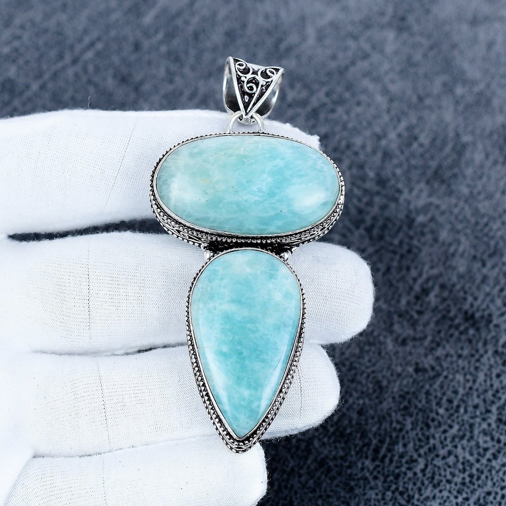 Amazonite Gemstone Handmade 925 Sterling Silver Pendant, Gemstone, Gift