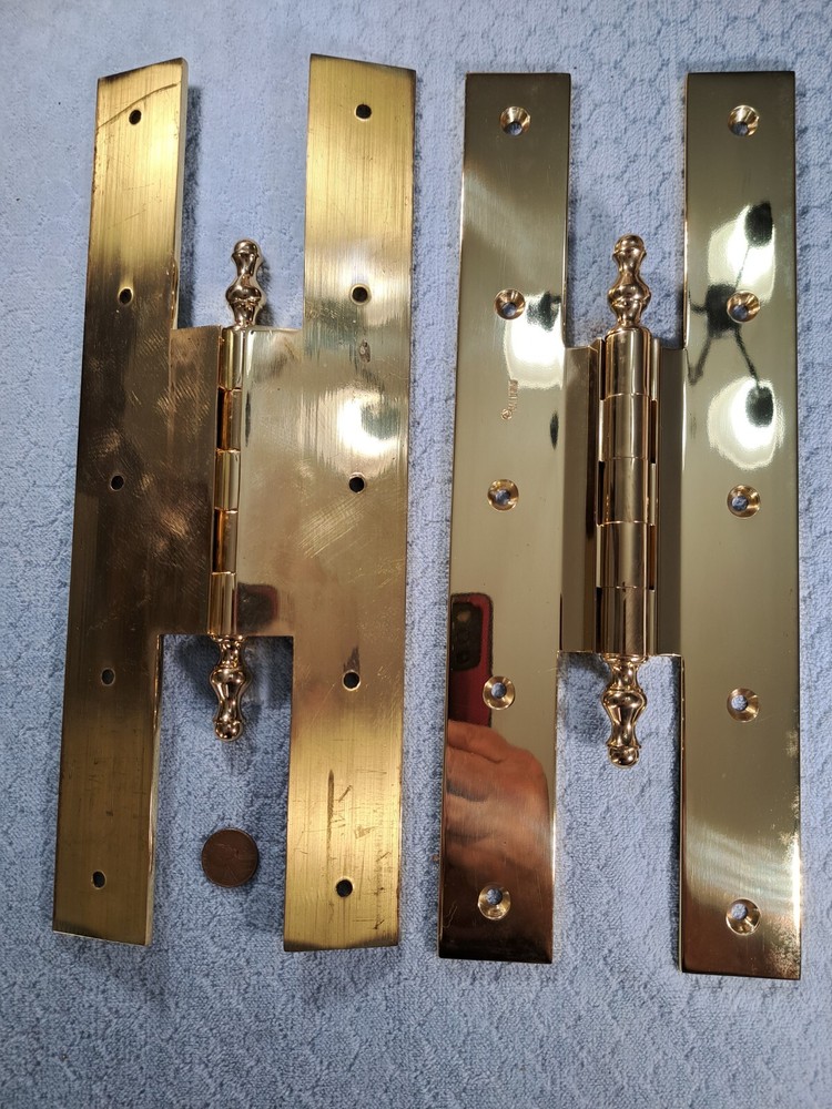 12 Inch Brass H Hinges Baldwin NOS