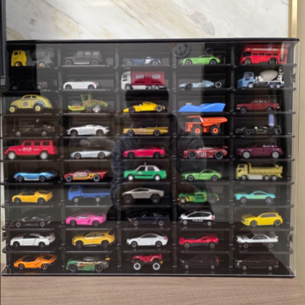 1/64 Model Car Storage Display Case Practical Protection Dustproof 50 Slots