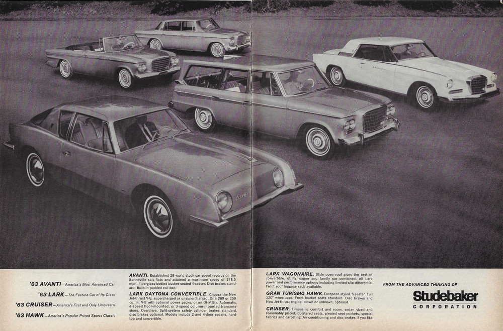 1963 Studebaker Full Range, 3-Page (Separated) USA Magazine Ad. US Mail Is $3.60