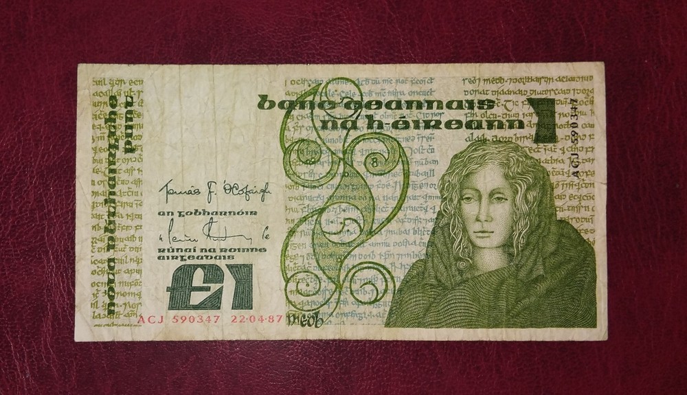 Irish £ 1 banknote, 1987year(normal condition)