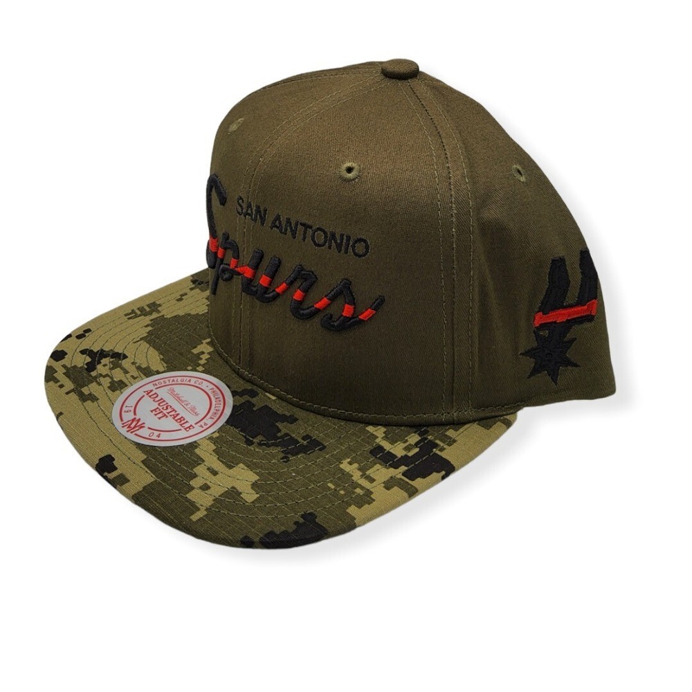 Mitchell & Ness San Antonio Spurs Power Olive Adjustable Snapback Hat Cap