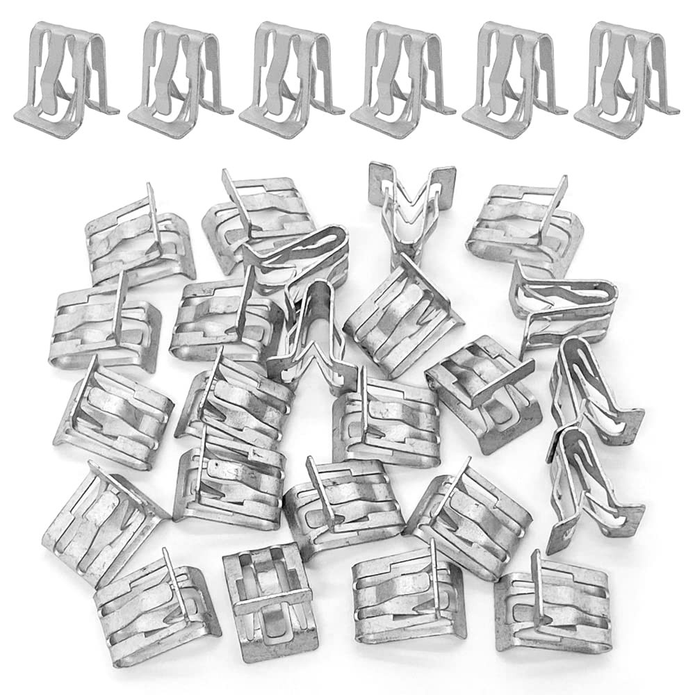 30Pcs GM Interior Trim Clips 1994-2017 - Console Dash One Size, Silver