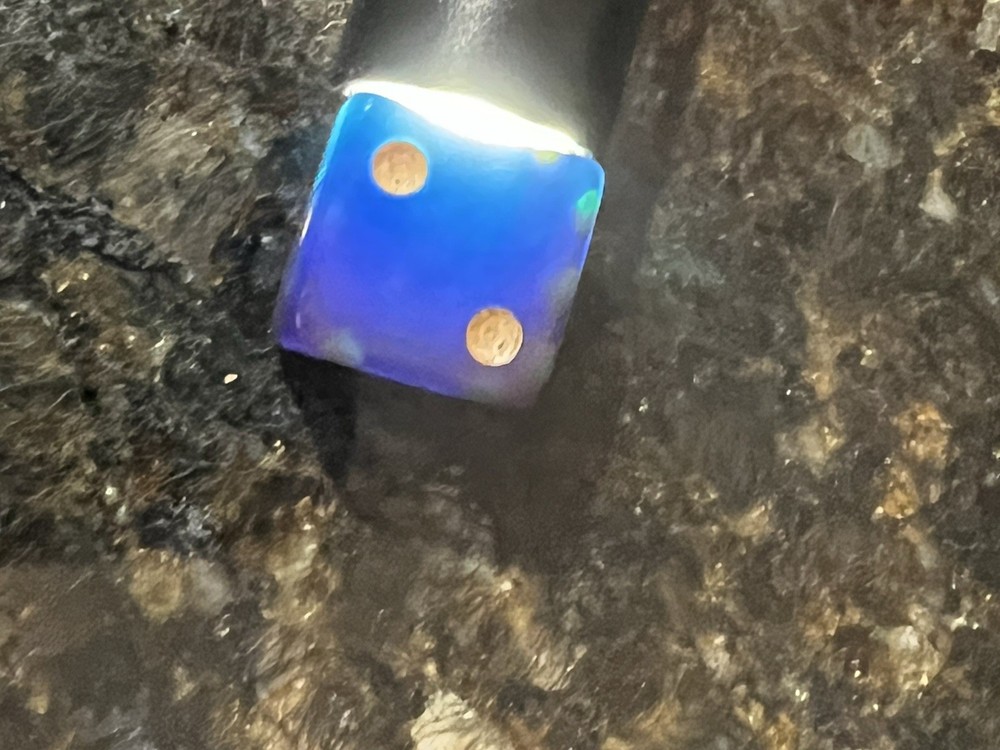 Vintage Blue Bakelite Dice 5/8"