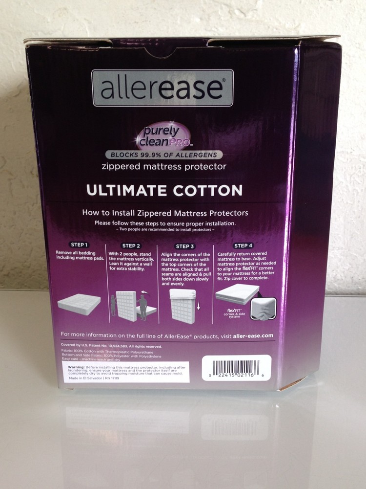 Allerease Ultimate Cotton Zippered Mattress & Pillow Protector, King White