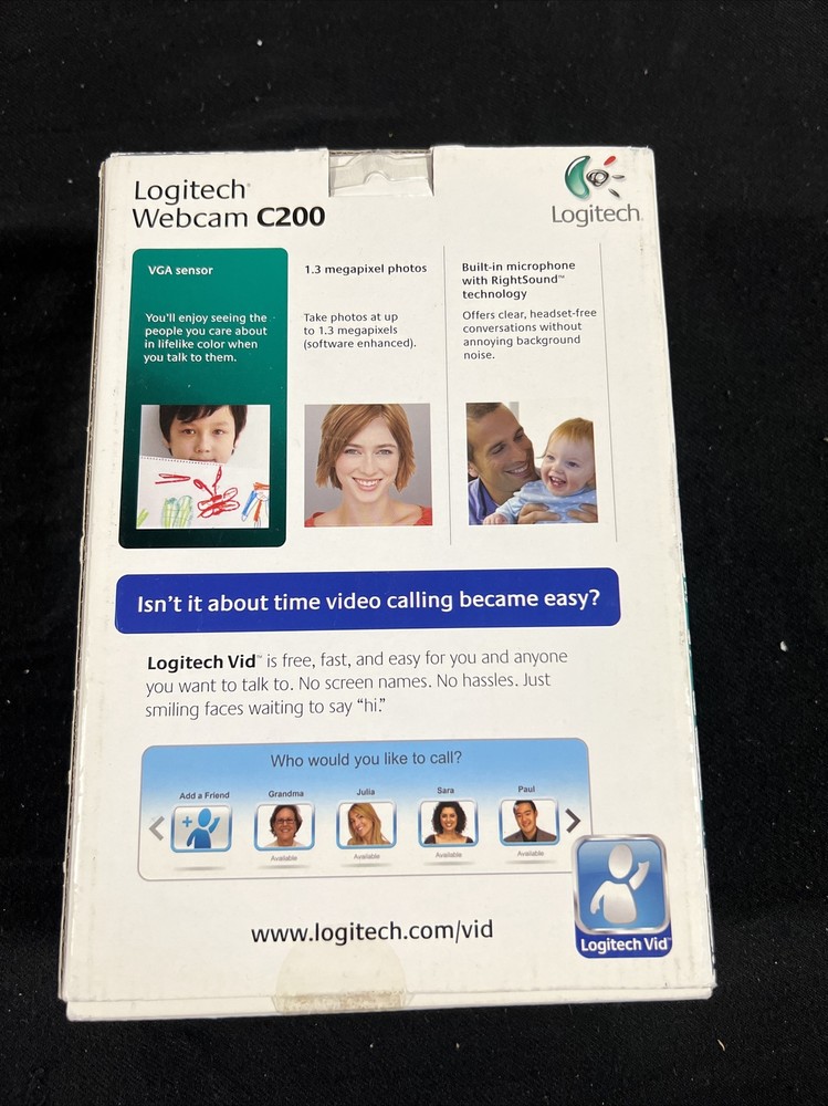 Logitech Mountable Laptop Webcam C200 Small Desktop Easy Setup Chat Connect