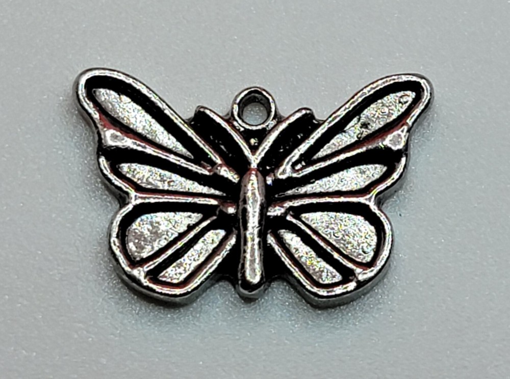 Butterfly Shaped Silver Tone Charm Pedant