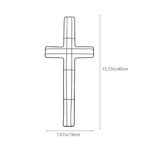 2pcs Wire Frame Wreath Ring Easter Cross Wreath Frame Cross Floral Wreath Form