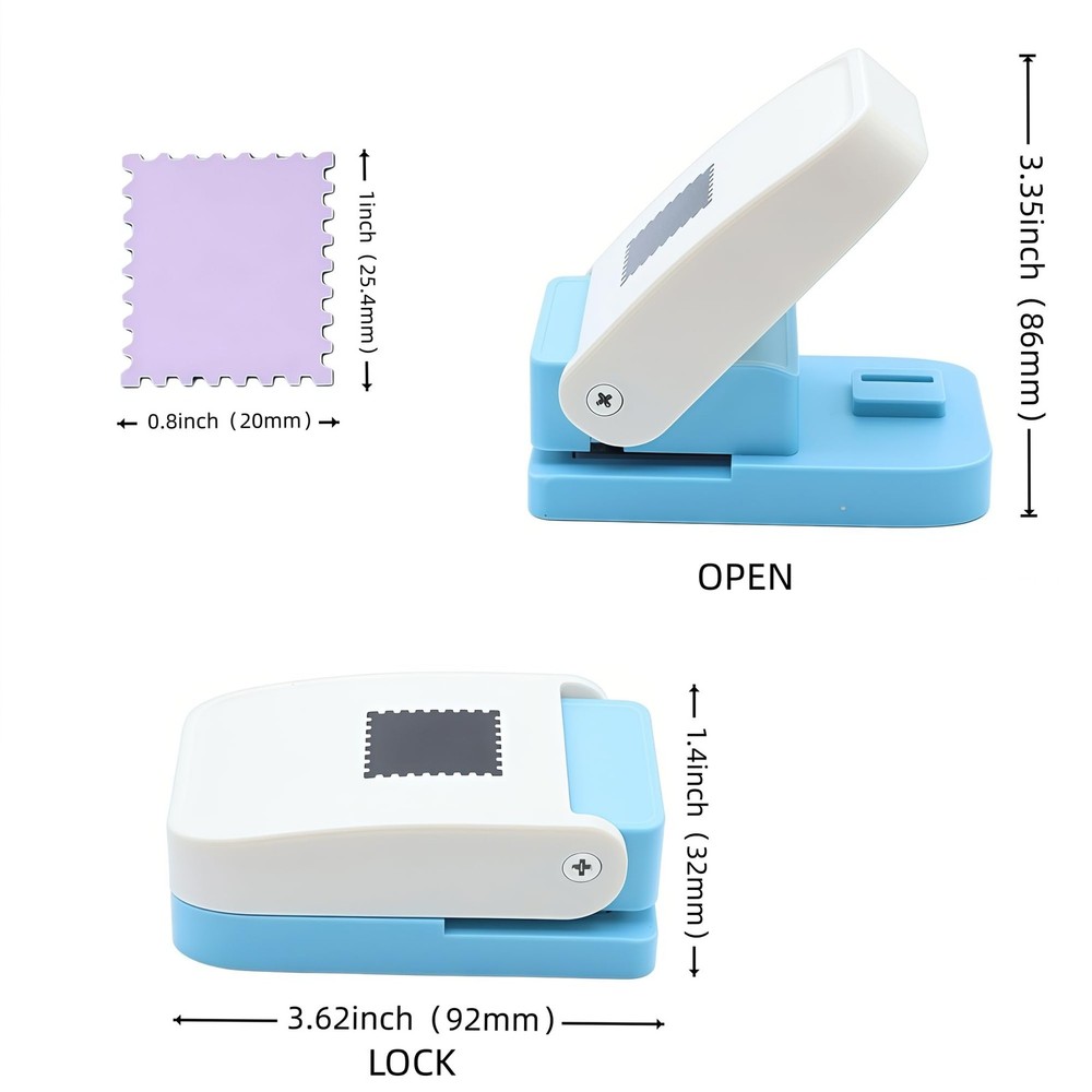 1X0.8inch Rectangular Postage Stamp Punch Ware Rectangle Craft Lever Punch Ha...