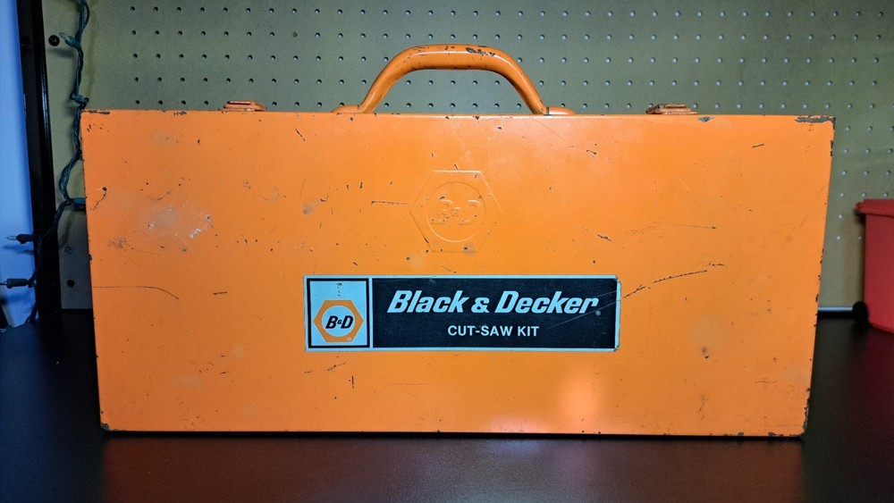 Black & Decker cut saw Orange tool box Vintage box only