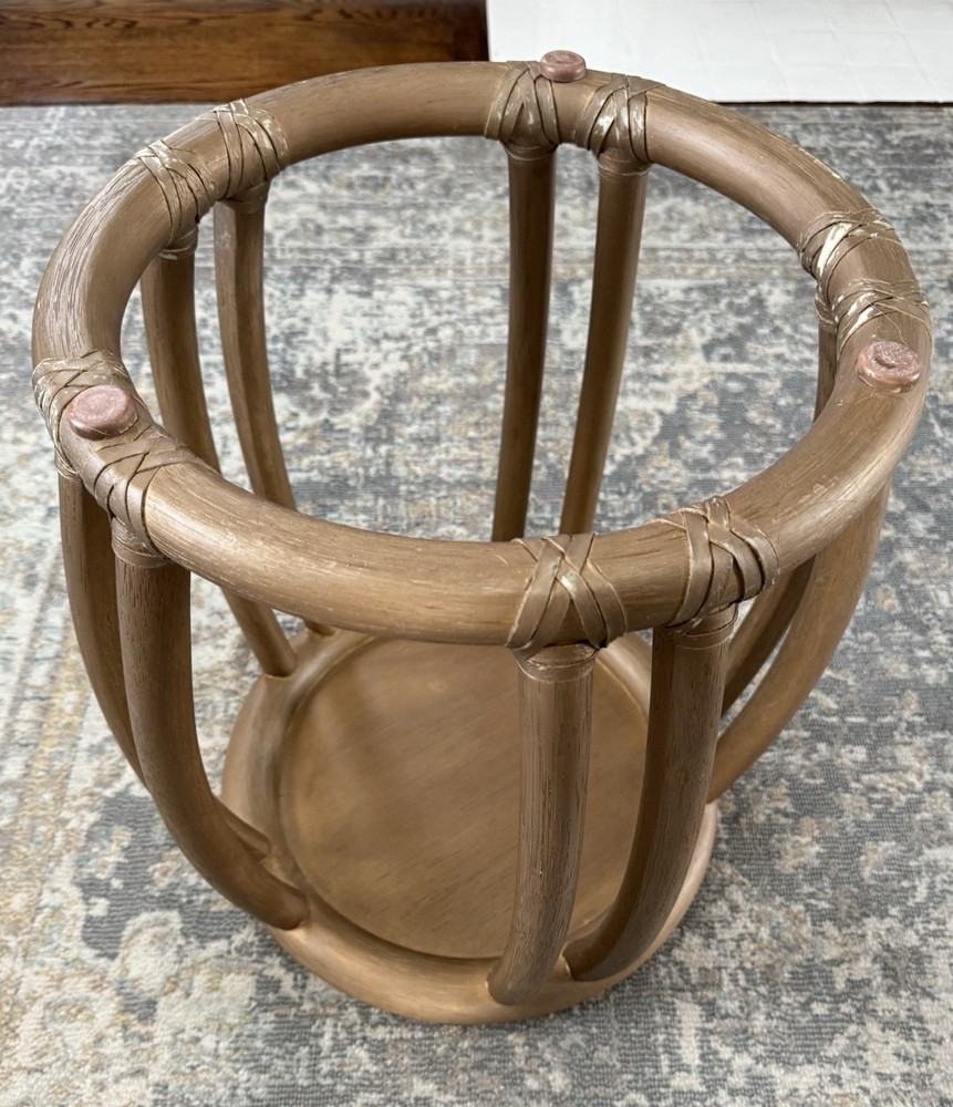 Vintage McGuire Rattan Drum Side Table or Stool