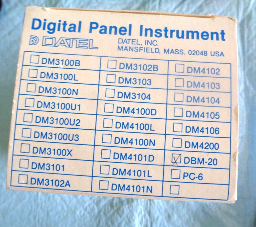 New In Box DATEL Panel Instrument DBM-20